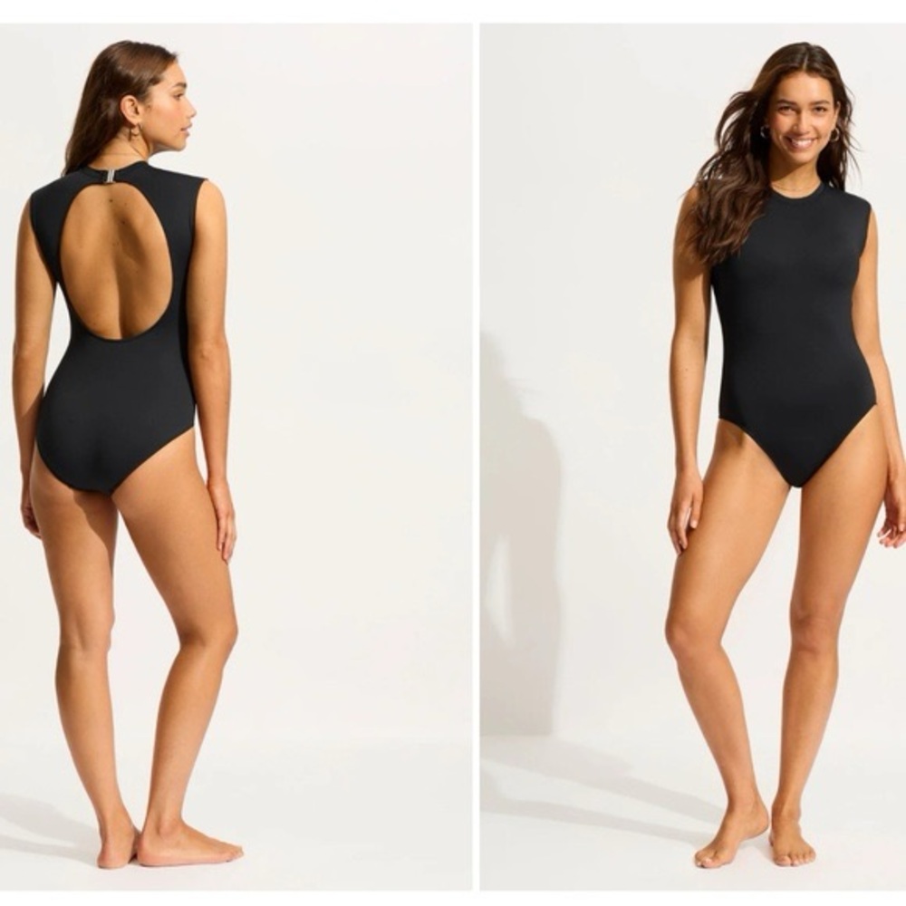 Seafolly Collective Cap Sleeve One Piece, Black, 6